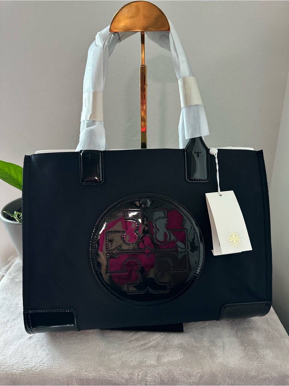 Tory Burch Black Logo Tote Bag